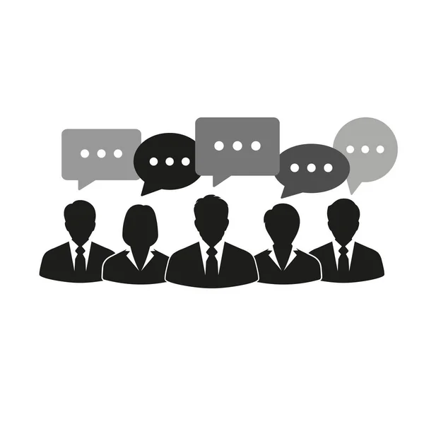 Menschen Geschäftsleute Reden Kommunikation Mit Sprechblasen Auf Weißem Hintergrund — Stockvektor