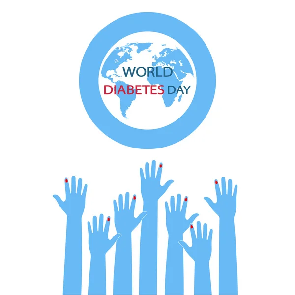 Illustratie Van Een Blauwe Cirkel Bol Werelddiabetesdag — Stockvector
