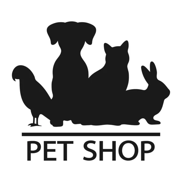 Illustration Emblem Pet Shop Veterinary Clinic Animal Shelter White Background — Διανυσματικό Αρχείο