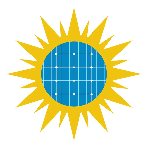 Icono Del Panel Solar Sol Sobre Fondo Blanco — Vector de stock