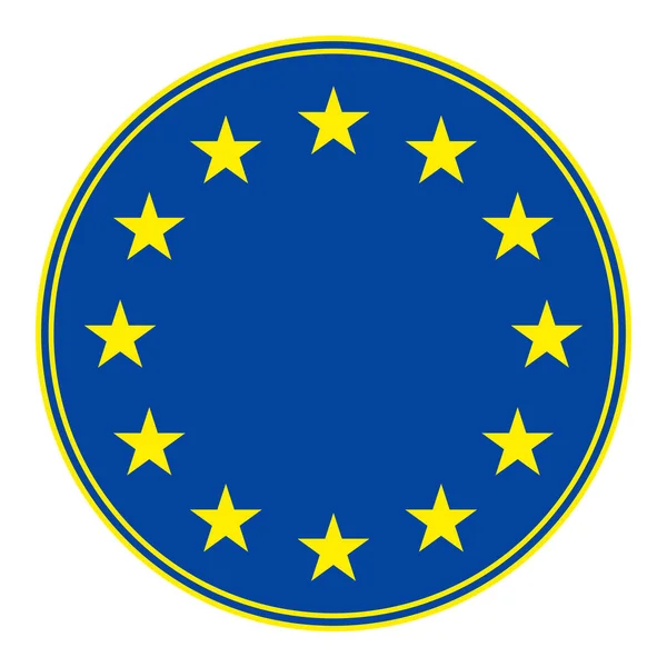 Ilustração Bandeira União Europeia Círculo Estrelas Ouro Amarelo Sobre Fundo — Vetor de Stock