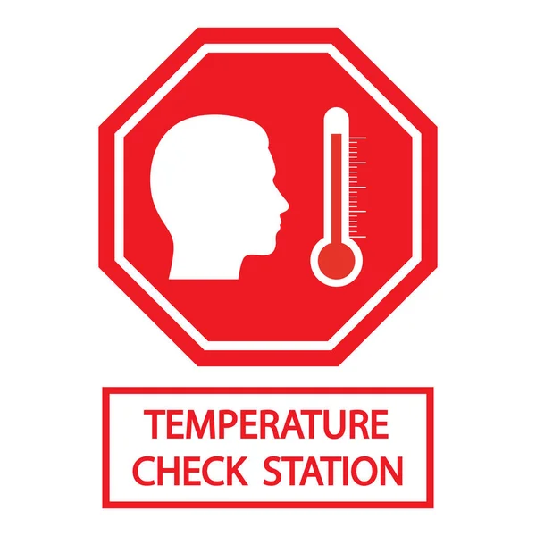 Illustrazione Del Segno Controllo Della Misurazione Della Temperatura Sfondo Bianco — Vettoriale Stock