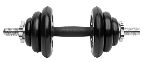 Collapsible Dumbbell Rubber Coated Disks Isolated White — Stock Photo, Image