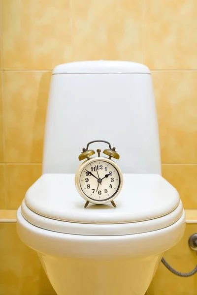 Väckarklocka Toaletten Allt Har Sin Tid — Stockfoto