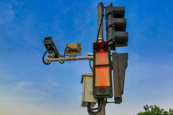 Traffic lights at city intersection