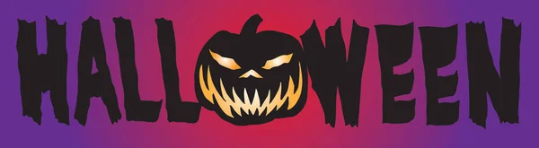 Type Halloween Format Bannière Centrale Jack Lantern — Photo