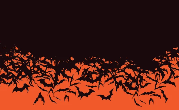 Sfondo Halloween Orda Pipistrelli Volanti Nero Pipistrelli — Foto Stock