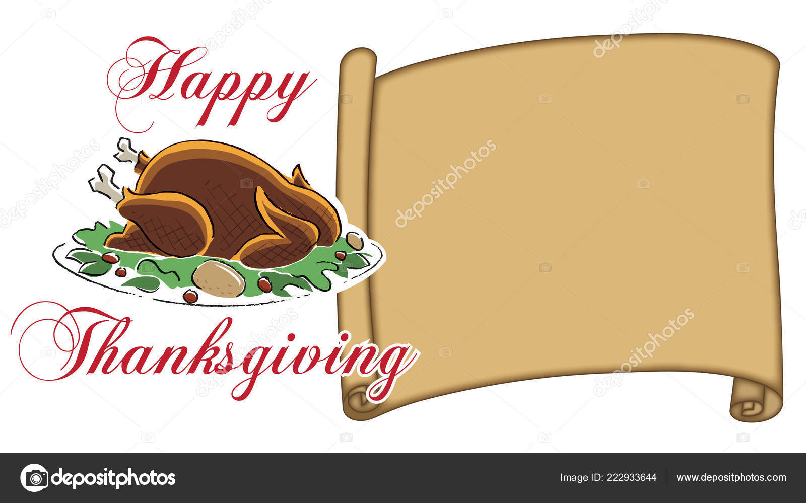 Thanksgiving Blank Place Card Parchment Happy Thanksgiving Type Stock Photo Thanksgiving Blank Place Card Parchment Happy Thanksgiving Type Stock Photo