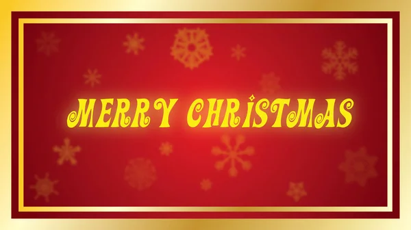 Merry Christmas Yellow Holiday Type Red Background — Stock Photo, Image