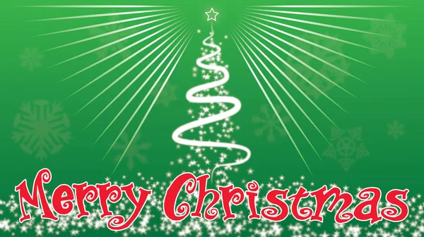 Merry Christmas Christmas Trees Decorate Doutside Green Background — Stock Photo, Image