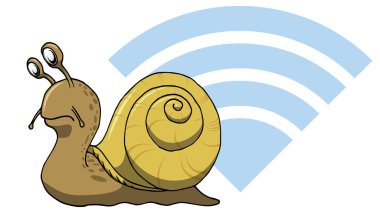 Gerçekten salyangoz yavaş internet web wifi bağlantısı bilgisayarlar için