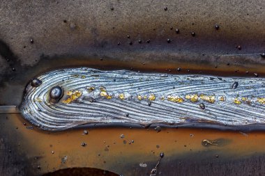 welding seam onto steel sheet metal Industrial steel welder in factory clipart