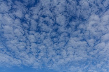 Kabarık beyaz bulutlar güzel bir mavi.