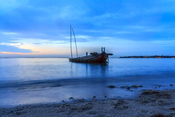 Fischerboot Alte Küste Abend Thailand — Stockfoto