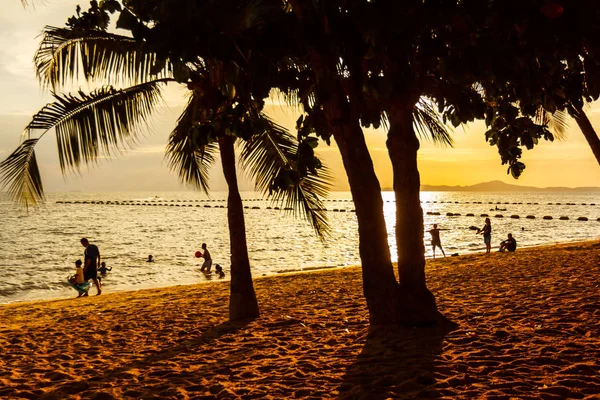 Pataya Sonnenuntergang Strand Die Berühmte Touristenattraktion Thailand — Stockfoto