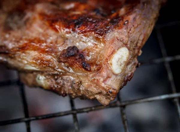 Wołowina Grilla Stek Grill Pieczeń Żebra Baranka — Zdjęcie stockowe