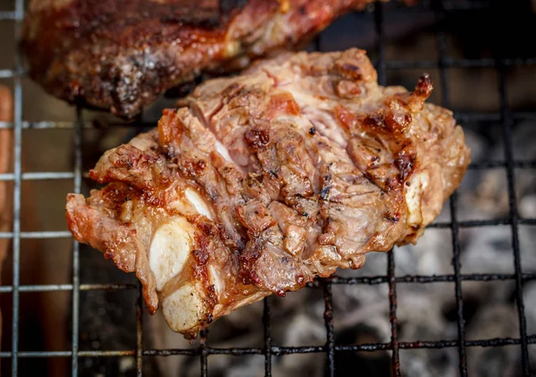 Costillas Cerdo Parrilla Bistec — Foto de Stock