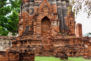 Eski Pagoda eski Wat Phra Nakhon Si Ayutthaya, Tayland Mahathat