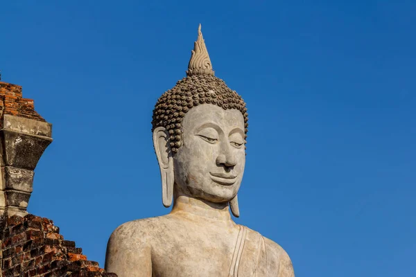 Cabeça Imagem Buda Wat Yai Chaimongkol Phra Nakhon Ayutthaya Tailândia — Fotografia de Stock