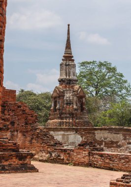 Eski Pagoda eski Wat Phra Nakhon Si Ayutthaya, Tayland Mahathat