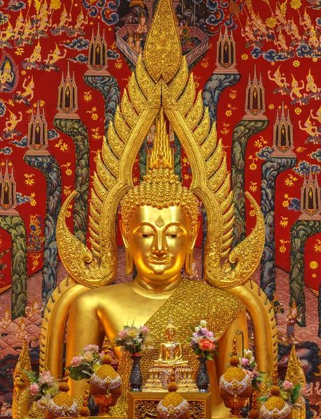 Hermoso Buda Cerca Cara Estatua Buda Edad Wat — Foto de Stock