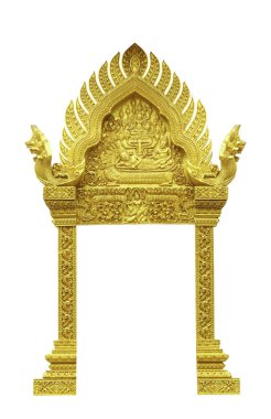 Beyaz arka plan üzerinde tapınağında pencere oymacılığı