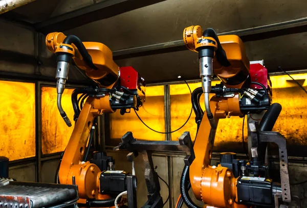 Robots Lassen Team Auto Onderdelen Industrie — Stockfoto