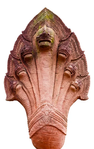 Naga Schnitzte Sieben Köpfe Naga Steinschnitzerei Thailand — Stockfoto