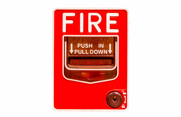 fire alarm button on the wall white