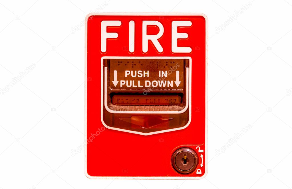 fire alarm button on the wall white