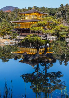Sonbaharda yapraklar Kinkakuji Tapınağı'nda çarpıcı: Dünya Hertage sitesi, Kyoto, Japonya