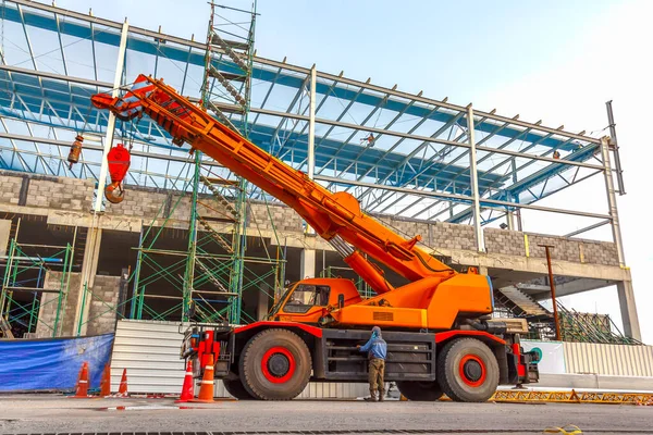 Cranes Hydraulic Cranes Construction Site — Stock Photo, Image