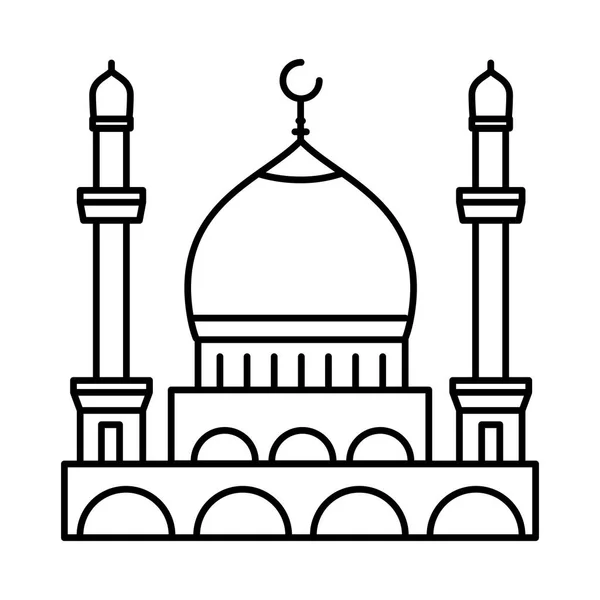 Mosque Line Icon Outline Vector Sign Linear Style Pictogram Isolated — Stock Vector