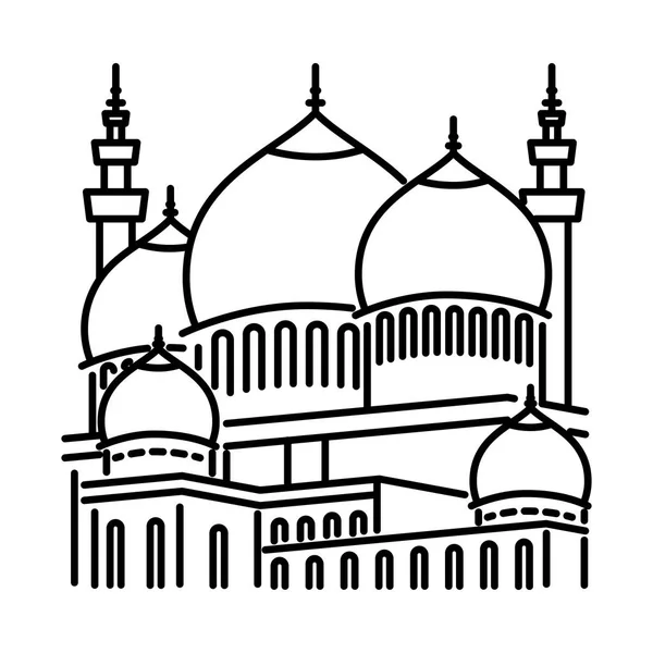 Ikona Čáry Mešita Osnovy Vektor Znamení Lineární Styl Piktogram Izolované — Stockový vektor
