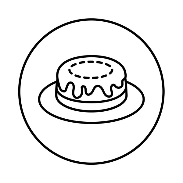 Vector Van Cake Pictogram Circle Line Iconisch Symbool Een Cirkel — Stockvector