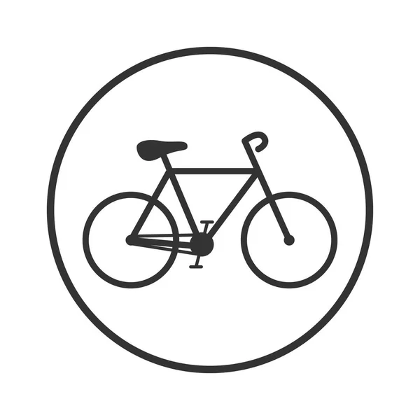 Cykel Ikonen Svart Cirkel Ikonisk Symbol Inuti Cirkel Vit Bakgrund — Stock vektor