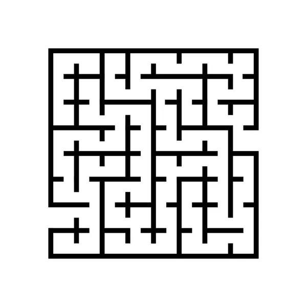 抽象迷宫向量 白色背景上的方形孤立形状的迷宫 矢量图标插图 — 图库矢量图片