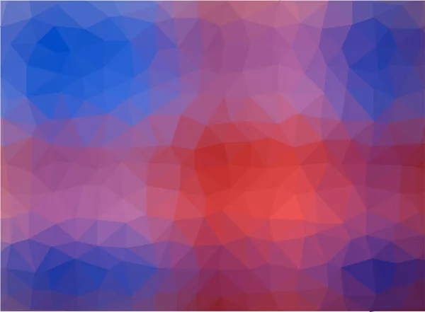 Abstrait Fond Bleu Rouge Couleur Trianglifier Forme Illustration Vectorielle — Image vectorielle