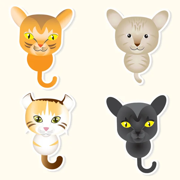 Verzameling Van Cute Kat Mooie Kittens Cartoon Stijl Vector Cartoon — Stockvector