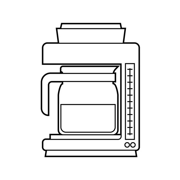 Geïsoleerde Koffieapparaat Witte Achtergrond Eenvoudige Lijn Vectorillustratie — Stockvector