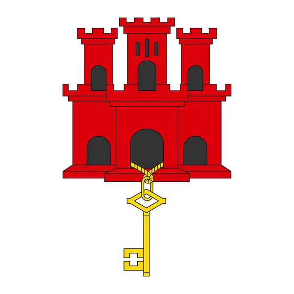 Escudo Del Estado Gibraltar Vector Ilustración — Archivo Imágenes Vectoriales