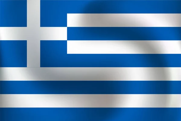 Bandera Grecia Con Poco Ondulación Sombreado Bandera Colores Capas Separadas — Vector de stock