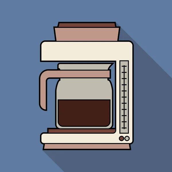 Απομονωμένη Καφετιέρα Επίπεδη Σχεδίαση Για Εικονίδιο Εικονογράφηση Διάνυσμα — Διανυσματικό Αρχείο