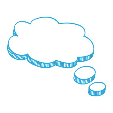 Mavi konuşma balon boş şablon, metin konuşma balonu mavi mürekkep, vektör çizim ile