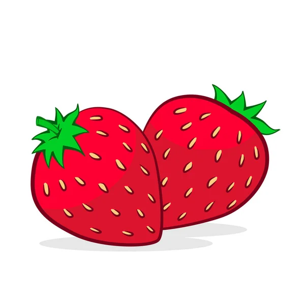 Illustration Fraise Rouge Aliments Frais Sains Fruits Naturels Biologiques Illustration — Image vectorielle