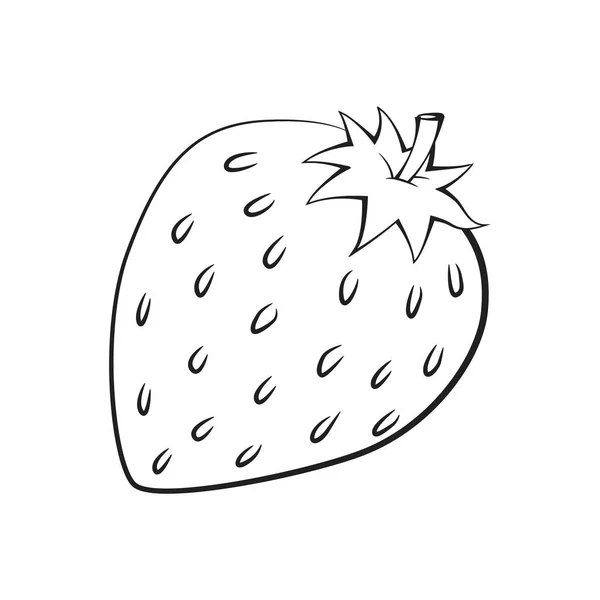 Ilustração Morango Isolado Fundo Branco Alimentos Frescos Saudáveis Frutas Naturais — Vetor de Stock