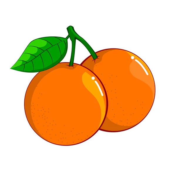 Ilustración Naranja Aislada Sobre Fondo Blanco Alimentos Frescos Saludables Fruta — Vector de stock