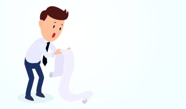 İşadamı şok tutun borç mektup, karikatür işadamı iş kavramı - düz vektör çizim için
