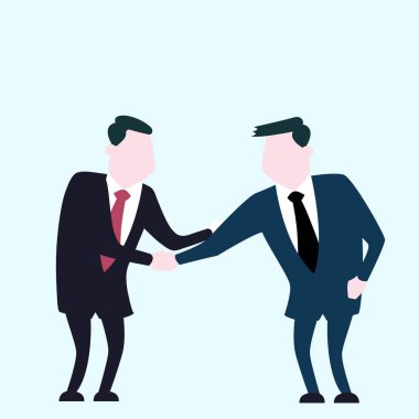 Birlik iş kavramı - düz vektör çizim için el sallayarak iş adamı