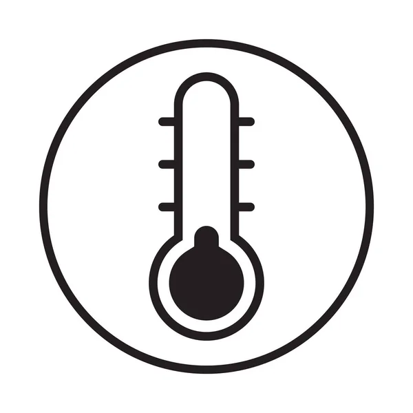 Thermomètre Icône Cercle Isolé Sur Fond Blanc Illustration Vectorielle Iconique — Image vectorielle